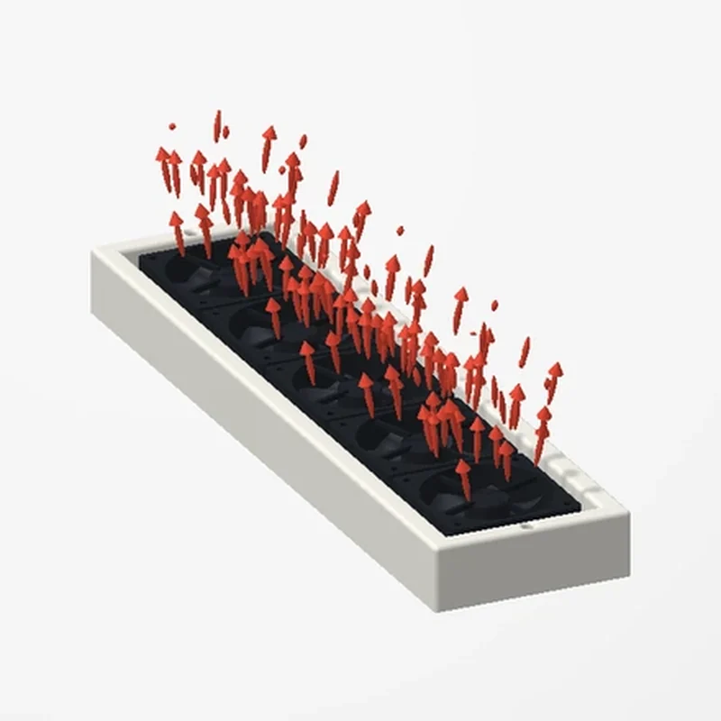 Render of a five-fan 60 mm rack vent mount